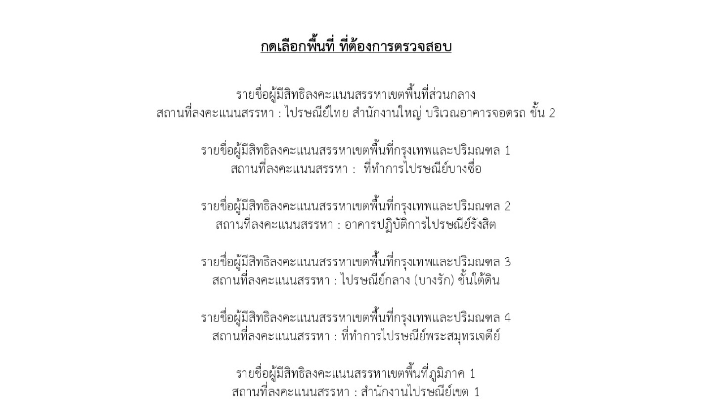รายชื่อผู้มีสิทธิลงคะแนนสรรหาคณะกรรมการดำเนินการ ประจำปี 2566 ครั้งที่ 2